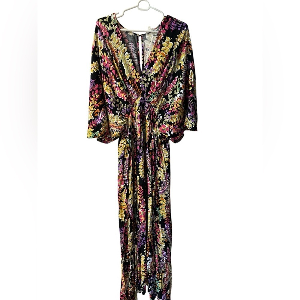 ODDY Floral Velvet Maxi Dress in Black, Gold, Pink, Purple